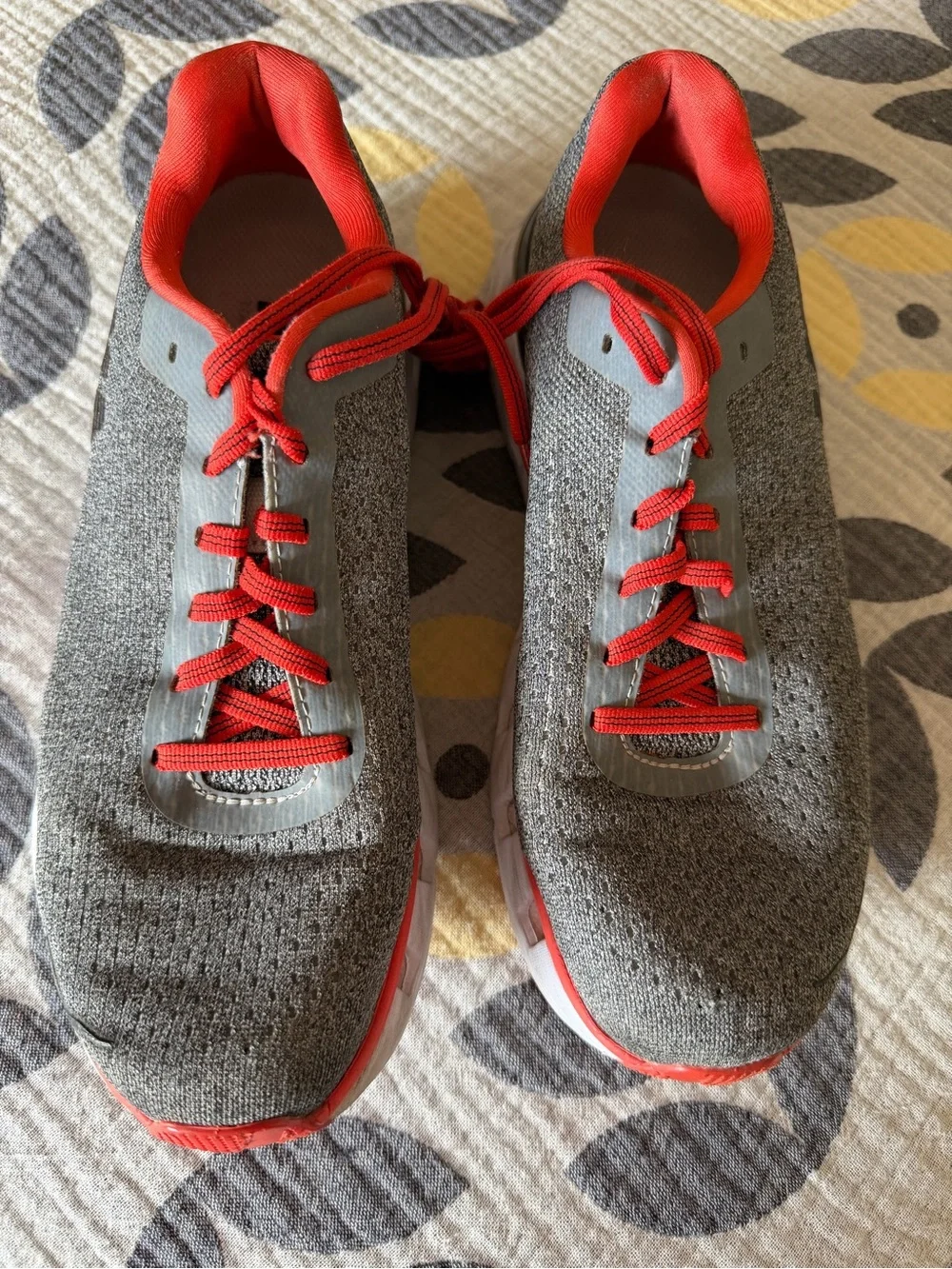 Hoka Grey/Orange Lightweight Running Shoes Size 8